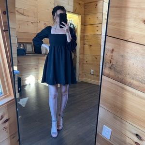 Amazon Black Puff Sleeve Mini Dress